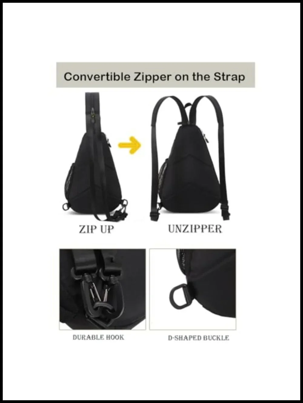 Waterproof Sling Backpack Crossbody Bag for Travel Hiking Men Women